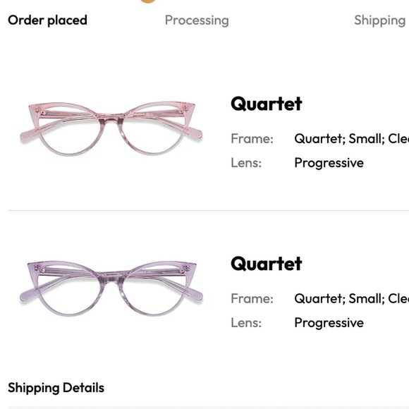 Brand New Clear Purple Small Cat Eye +1 Prescription Progressive Lenses Glasses - Picture 4 of 4